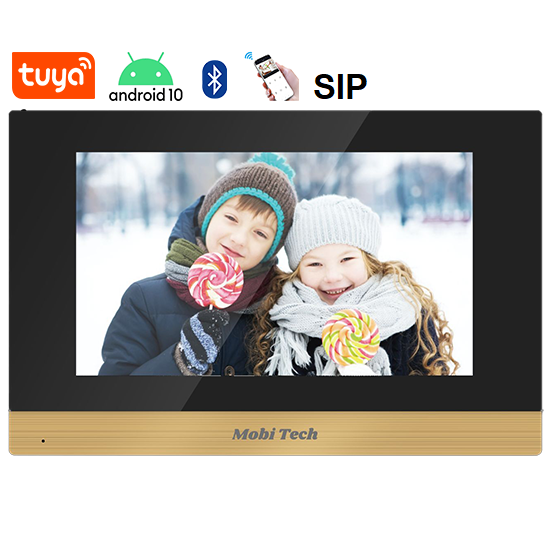 مانیتور آیفون تصویری 10 اینچ طلایی IP موبی تک Mobi Tech ( اندروید ) ( MB-IPMETG102AT4R )
